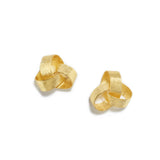 Triple Golden Knot Stud Earrings