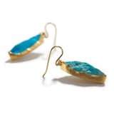 Slender Turquoise in Gold Drops