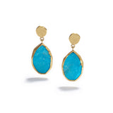 Gold & Turquoise Drop Earrings