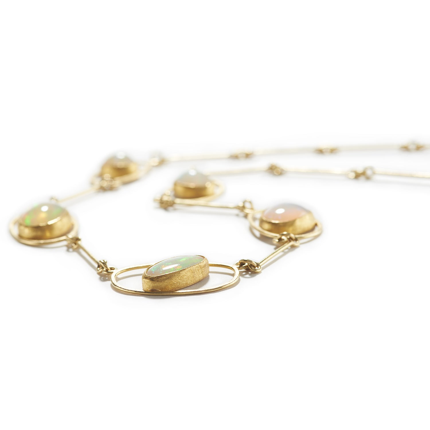Rounded Gold & Ethiopian Opal Necklace