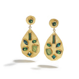 Green Tourmaline & Gold Drop Earrings