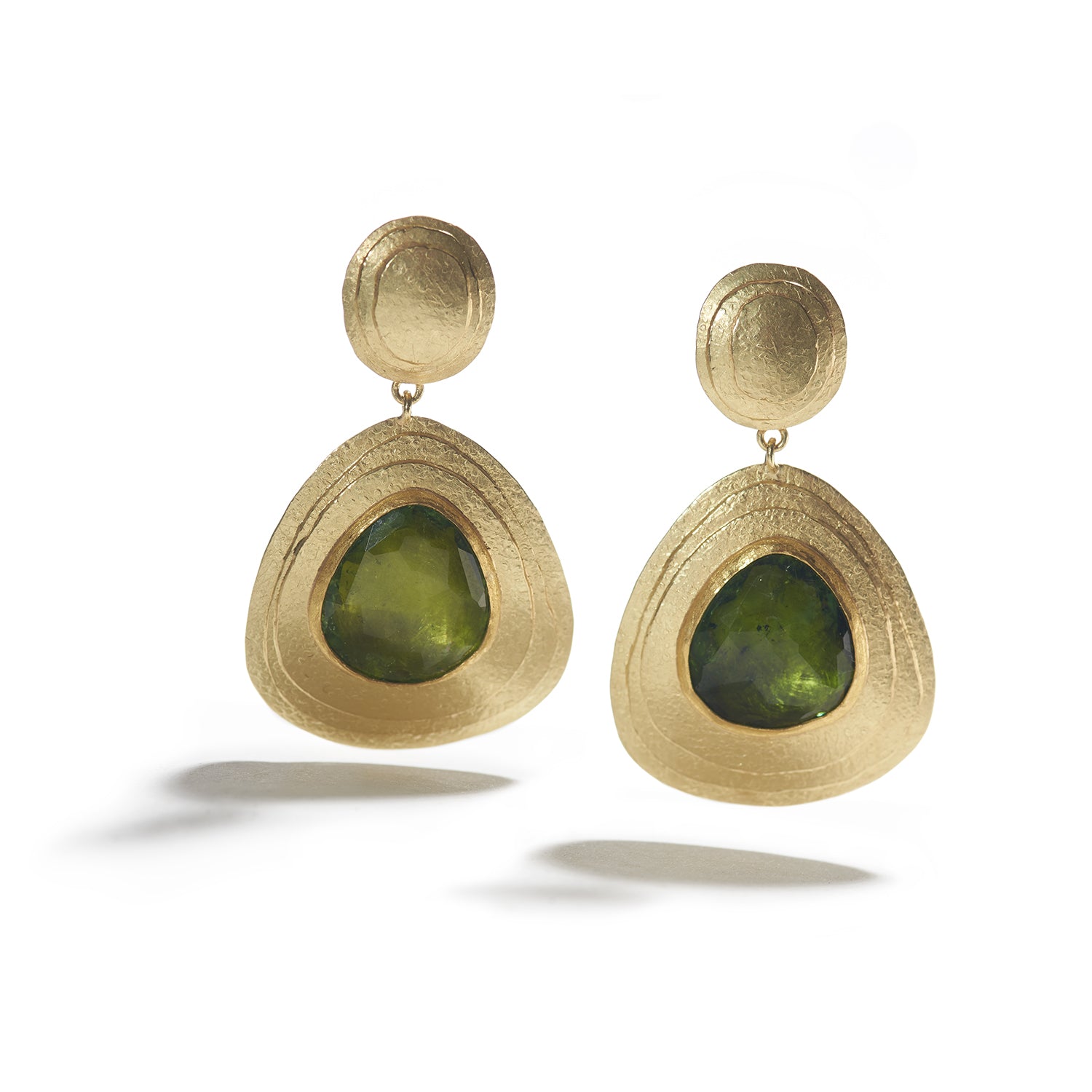 Zen Garden Gold & Green Tourmaline Earrings