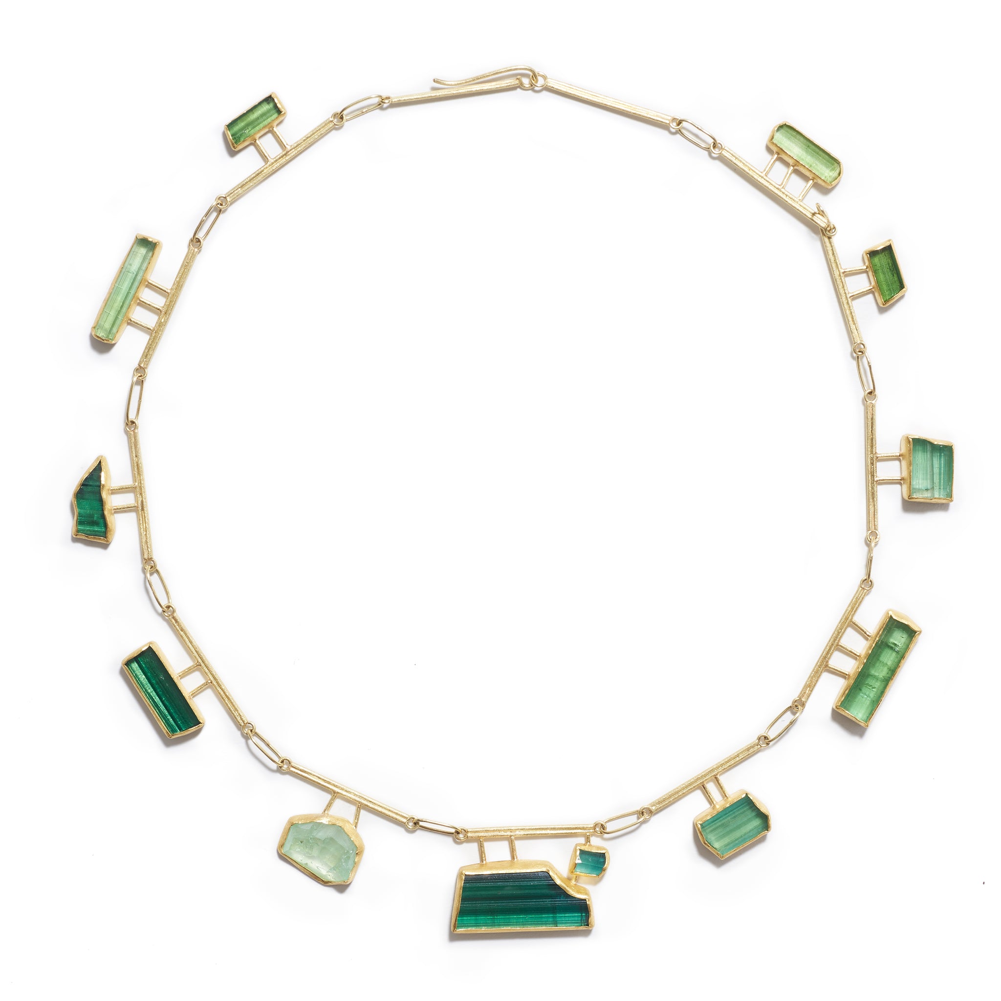 Green Tourmaline & Gold Necklace