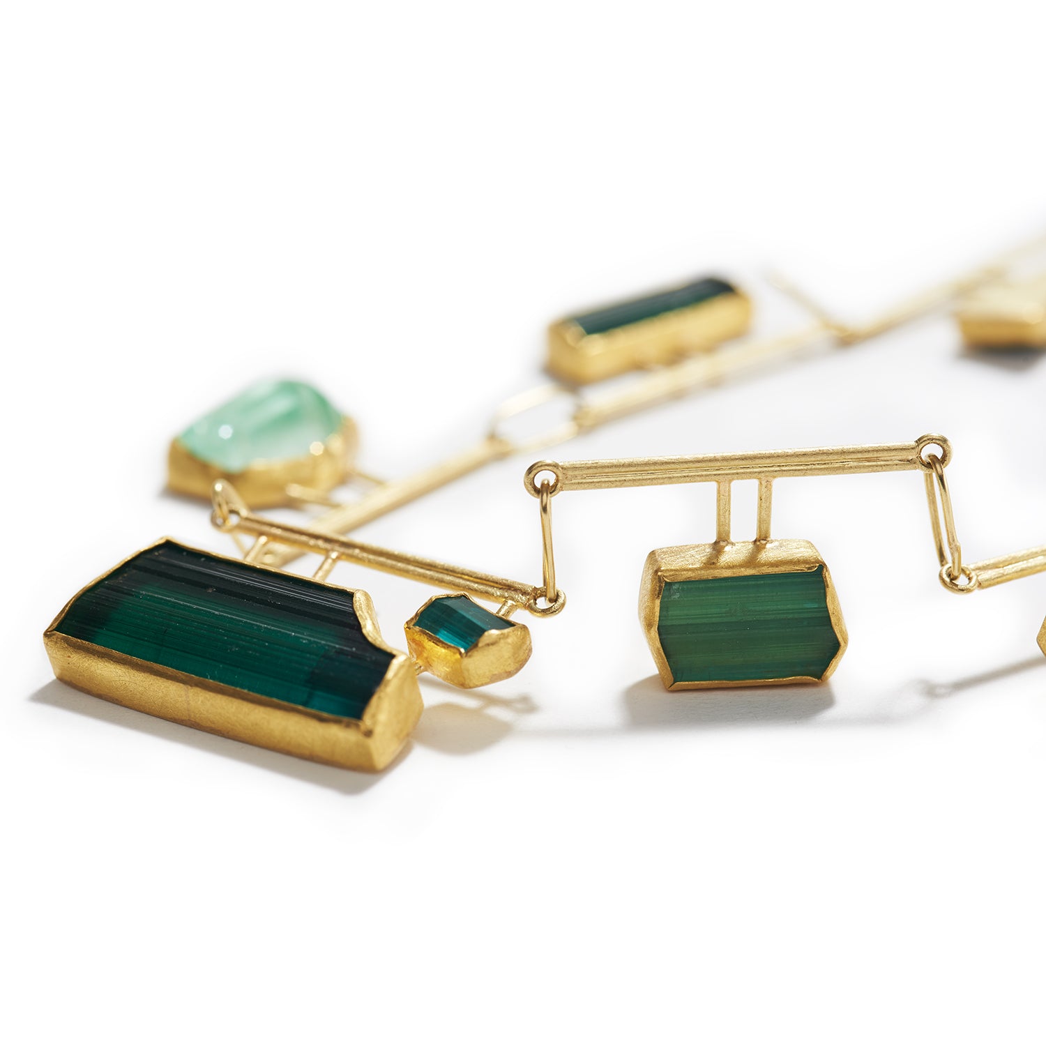 Green Tourmaline & Gold Necklace