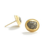 Rough Diamonds with Gold Frame Studs