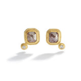 Double Frame Rose Cut Diamond Earrings