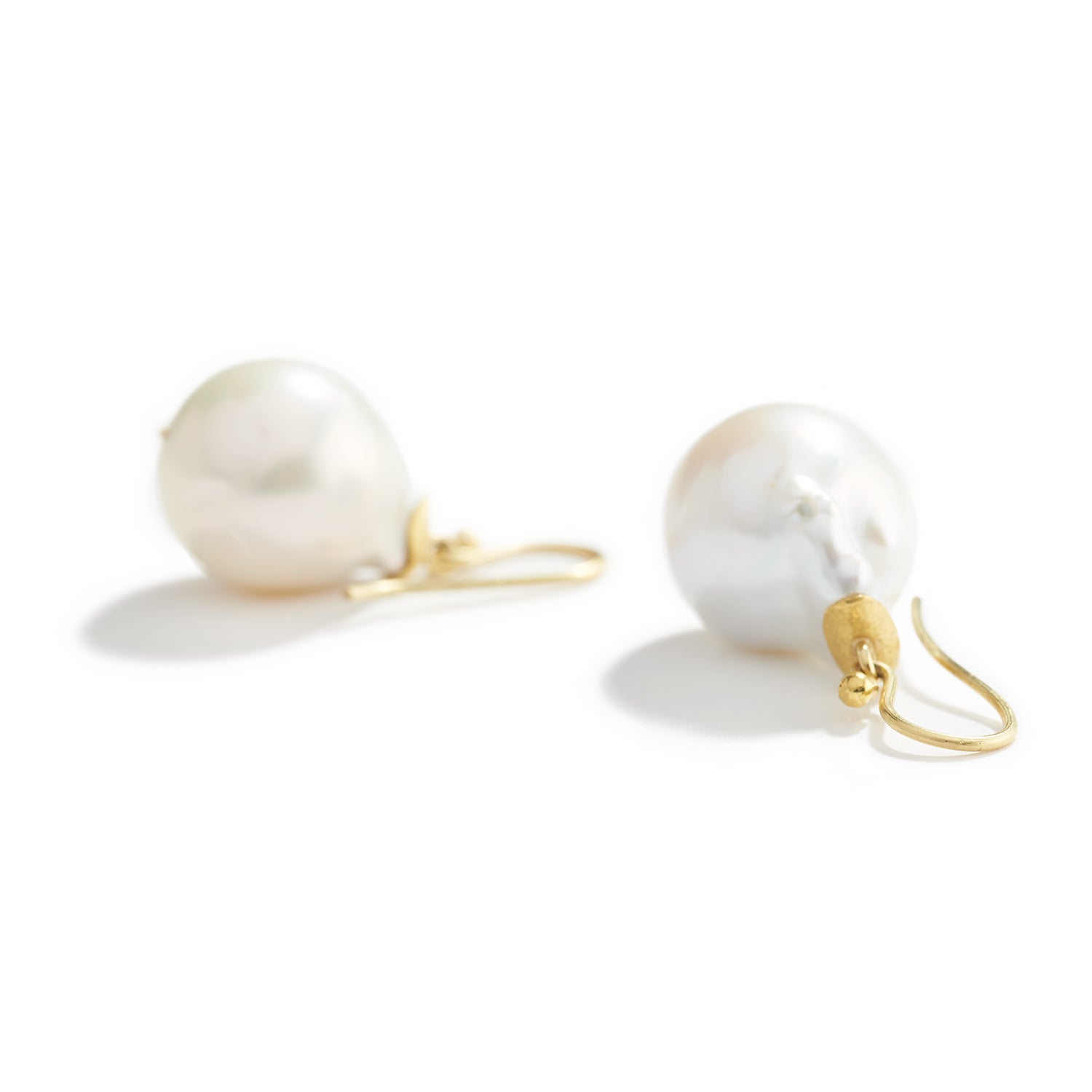 Small White Baroque Pearl Earrings