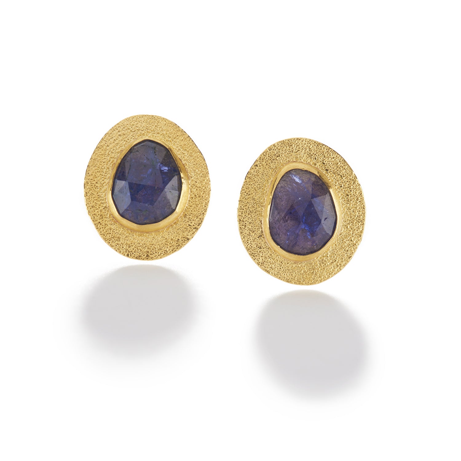 Faceted Tanzanite & Gold Earrings