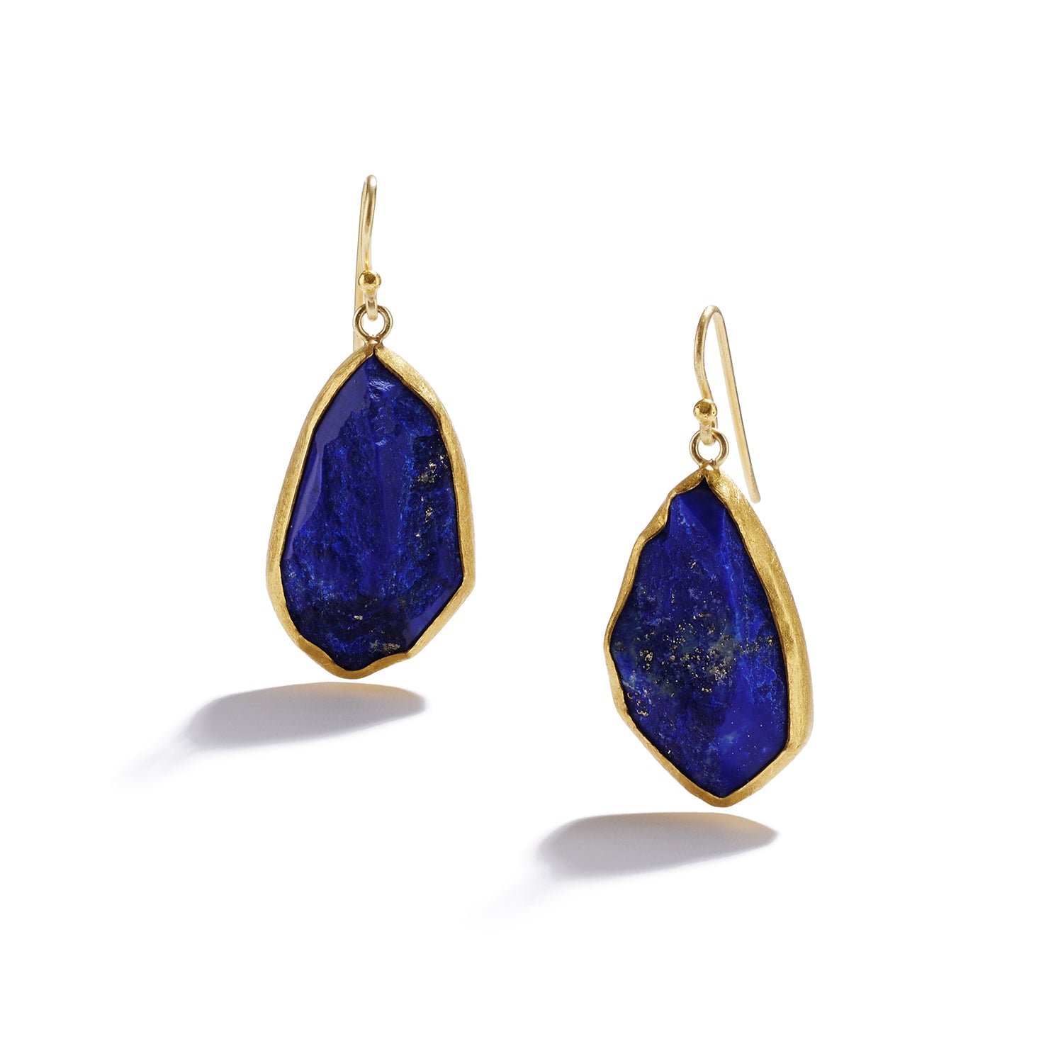 Rough Lapis Lazuli Drop Earrings by Petra Class | _18K _22k