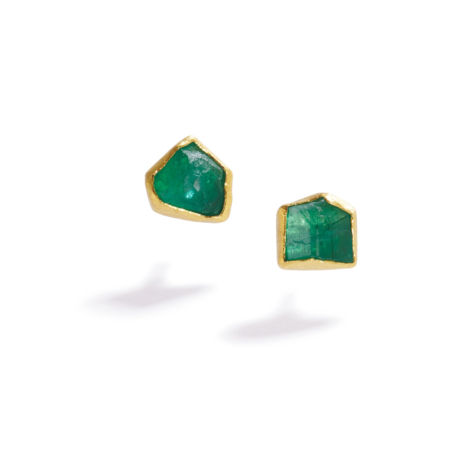 Rough Emerald Stud Earrings