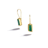 Rough Rectangle Emerald Earrings