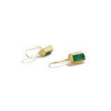 Rough Rectangle Emerald Earrings