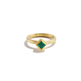 Square Emerald Stacking Ring