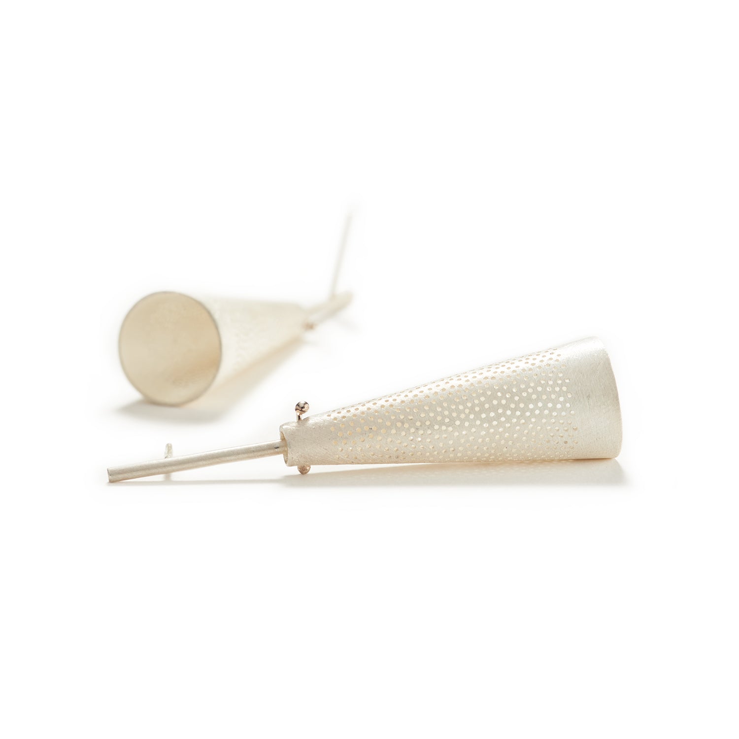 Perforated Sterling Cone Earrings