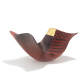 Small Red Arabesque Vessel with Gold Leaf