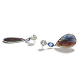 Sapphire Slice, Blue Sapphire & Moonstone Earrings