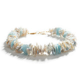 Keshi Pearl & Aquamarine Necklace
