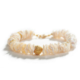 Flat Keshi Pearl & Gold Bracelet