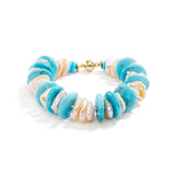 Turquoise and Keshi Pearl Bracelet