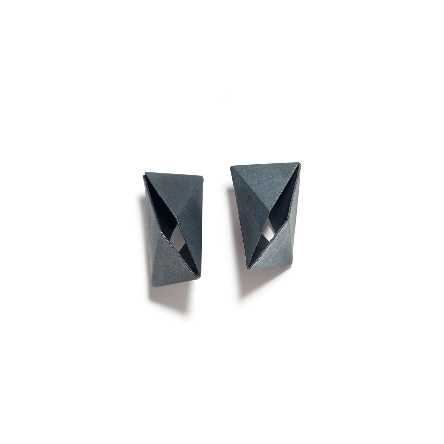 Open Fold Rectangle Earrings