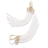 Volant Earrings with White Zircon